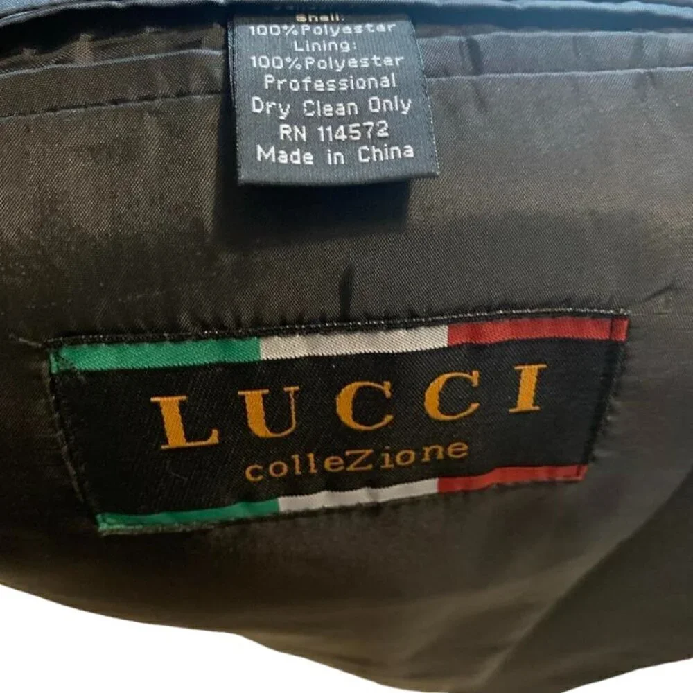 Lucci ColleZione Three Button Black Blazer 42L